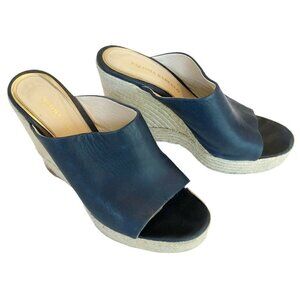 PALOMA BARCELO Blue Leather Espadrille Sandals 9.5